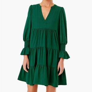 Tuckernuck Pomander Place Green Crepe Kenzo Dress SIZE MEDIUM